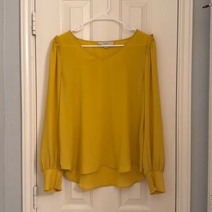 LOFT yellow long sleeve blouse